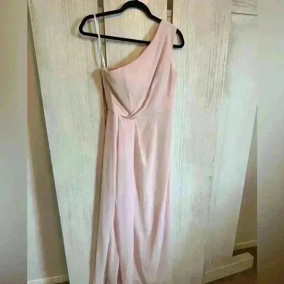 Elegant Social 8156 Blush Dress - Size 2R One Shoulder - Picture 3 of 7
